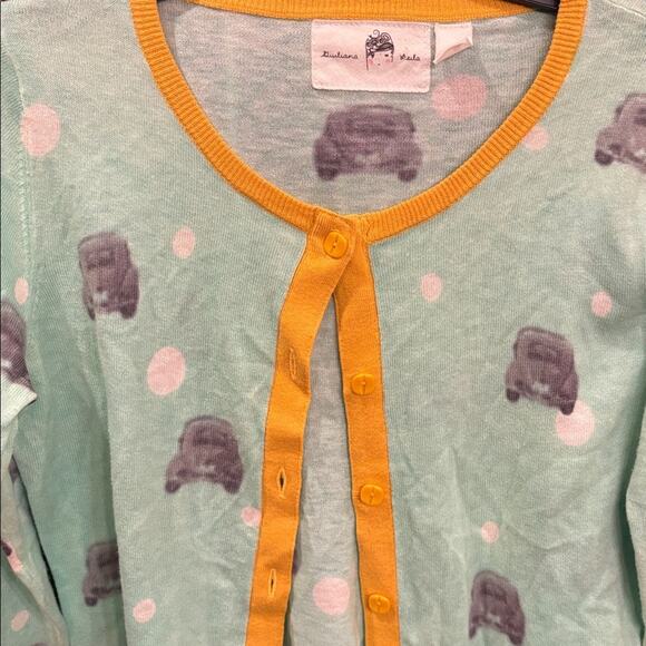 Anthropologie - Guilana Leila Mint Green Road Rage Cardigan - Picture 4 of 10
